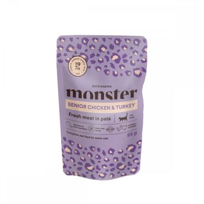 Monster Pet Food Monster Cat Senior kana-kalkkuna 85 g