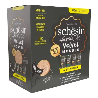 Schesir After Dark Velvet Mousse Variety Pack 12 x 80 g, kuva 1 / 1