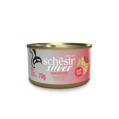 Schesir Silver Mousse & Shreds kana & ankka 70 g, kuva 1 / 1