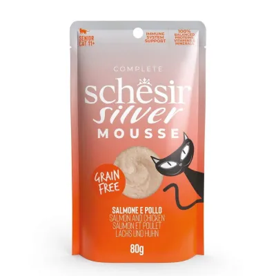 Schesir Silver Mousse lohi & kana 80 g, kuva 1 / 1