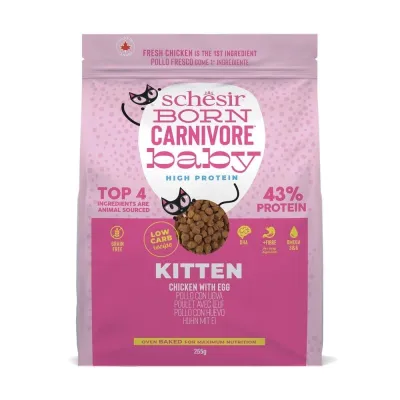 Schesir Born Carnivore Kitten kana & muna (255 g), kuva 1 / 1