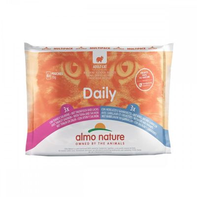 Almo Nature Multipack tonnikala & lohi - turska & katkarapu 6x70g