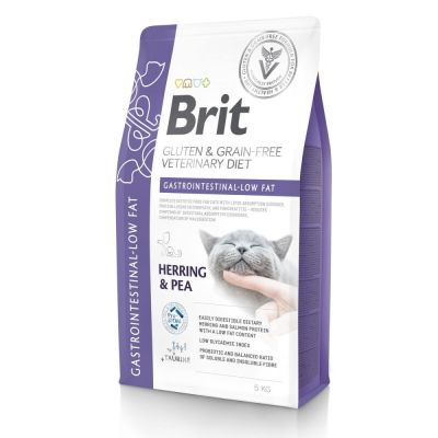 Brit Veterinary Diet Cat Grain Free Gastrointestinal Low Fat Herring & Pea (5 kg)