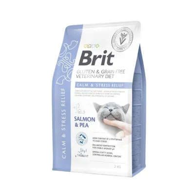 Brit Veterinary Diet Cat Grain Free Calm & Stress Relief Salmon & Pea (2 kg)