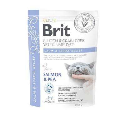 Brit Veterinary Diet Cat Grain Free Calm & Stress Relief Salmon & Pea (400 g)