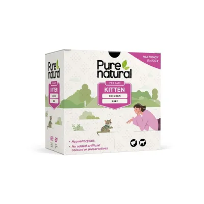 Purenatural Cat Kitten Multibox 8 x 100 g, kuva 1 / 1