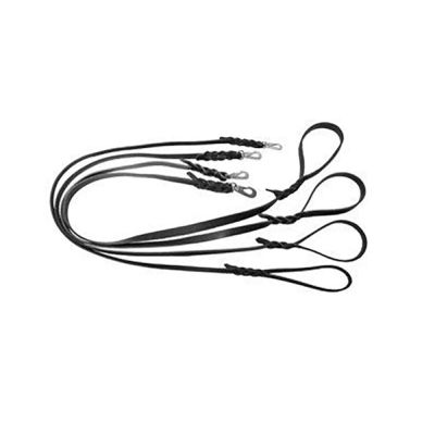 Koiran nahkahihna Alac punottu 220 cm, musta (12mmx220cm )