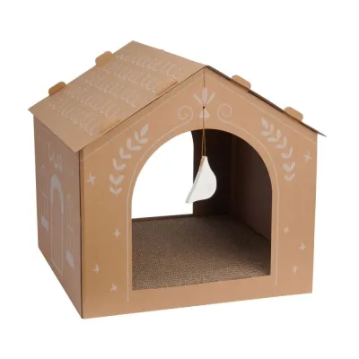 Little&Bigger Cosy-Xmas pahvinen piparkakkutalo raapimalaudalla ja lelulla, kuva 1 / 1