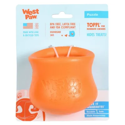 West Paw Toppl aktivointilelu, oranssi (8 cm)
