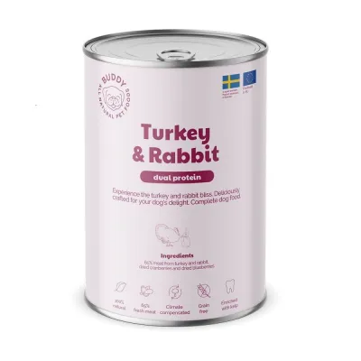 Buddy Petfoods Buddy Turkey & Rabbit 400g, kuva 1 / 1