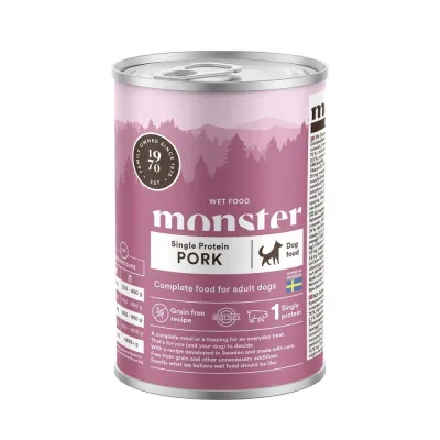 Monster Pet Food Monster Dog Adult Single Protein Pork 400 g, kuva 1 / 1