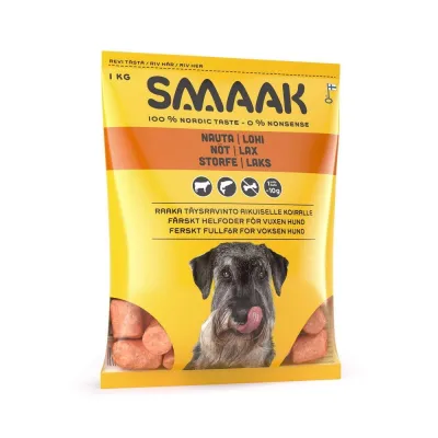 SMAAK koiran raakaruoka naudanmaha & lohi, kuva 1 / 1