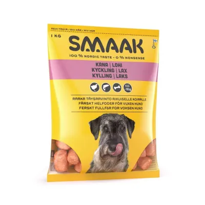 SMAAK Raaka täysravinto Kana & Lohi 1 kg, kuva 1 / 1