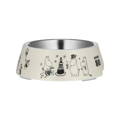Moomin for Pets by Muurla Koiran ruokakuppi Moomin for Pets, Muumit 80 v. juhlavuosi (650ml / Ø 22 cm / h 6,8 cm)