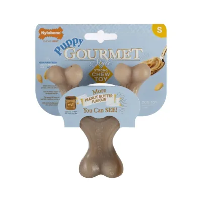 Nylabone Puppy Gourmet wishbone, maapähkinävoi S