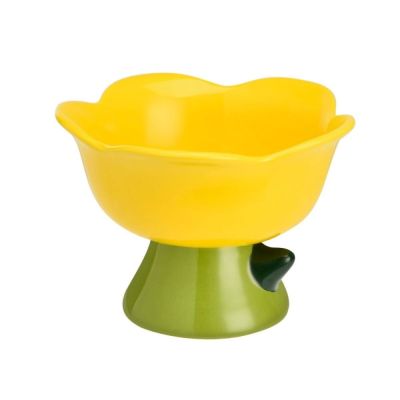 Korotettu keraaminen kuppi Little&Bigger Blossom keltainen