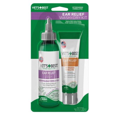 Vet's Best Ear Relief Wash + Dry Kit