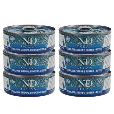 Farmina N&D Cat Ocean Tuna & Pumpkin Kitten 6 x 70 g