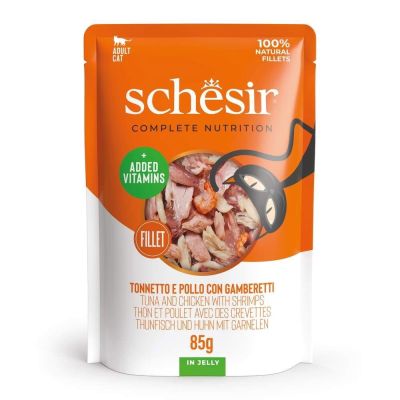 Schesir C&B Tuna chicken shrimps in Jelly Pouch 85 g