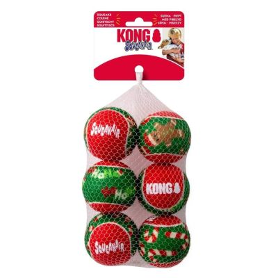 Kong Holiday25 Squeak Air pallot 6 kpl, M