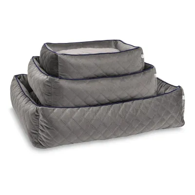 Laboni Classic Oxford koiranpeti - Samettinen, Kivenharmaa / M (85 x 66 x 22cm), kuva 1 / 1