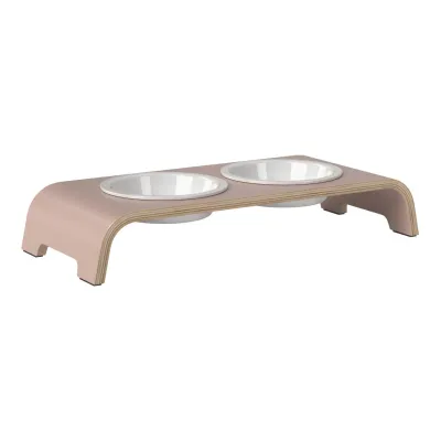 dogBar® Classic korotettu ruokakuppiteline - Vanha roosa, S / Posliini