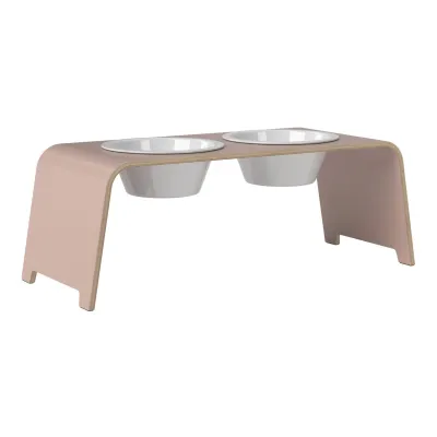 dogBar® Classic korotettu ruokakuppiteline - Vanha roosa, L / Posliini, kuva 1 / 1