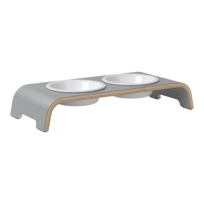 dogBar® Classic korotettu ruokakuppiteline - Harmaa, S / Posliini, kuva 1 / 1
