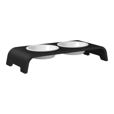 dogBar® Classic korotettu ruokakuppiteline - Tumma tammi, S / Posliini, kuva 1 / 1