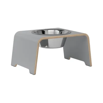 dogBar® Single korotettu ruokakuppi - Harmaa, M / Ruostumaton teräs, kuva 1 / 1