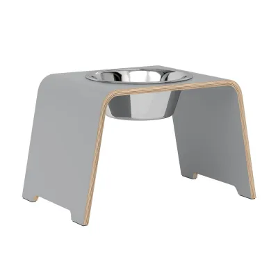 dogBar® Single korotettu ruokakuppi - Harmaa, M-large / Ruostumaton teräs, kuva 1 / 1