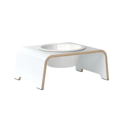 dogBar® Single korotettu ruokakuppi - Valkoinen, M-small / Posliini, kuva 1 / 1