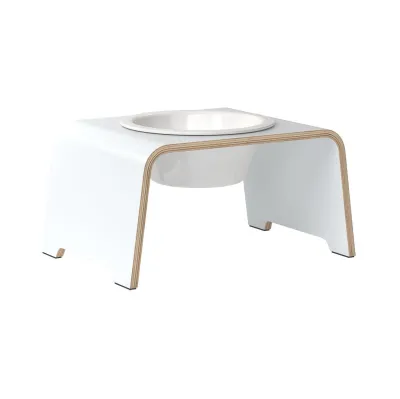 dogBar® Single korotettu ruokakuppi - Valkoinen, M / Posliini, kuva 1 / 1