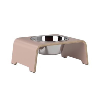 dogBar® Single korotettu ruokakuppi - Vanha roosa, M-small / Ruostumaton teräs