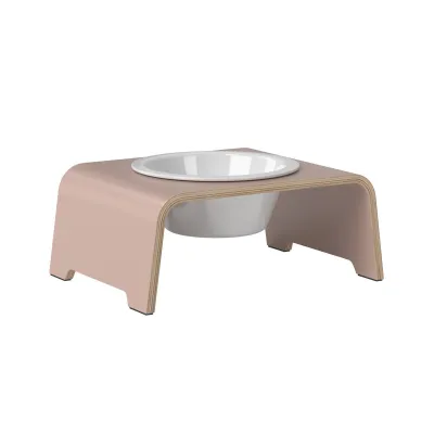 dogBar® Single korotettu ruokakuppi - Vanha roosa, M-small / Posliini, kuva 1 / 1