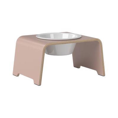 dogBar® Single korotettu ruokakuppi - Vanha roosa, M / Posliini