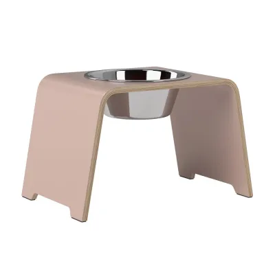 dogBar® Single korotettu ruokakuppi - Vanha roosa, M-large / Ruostumaton teräs, kuva 1 / 1