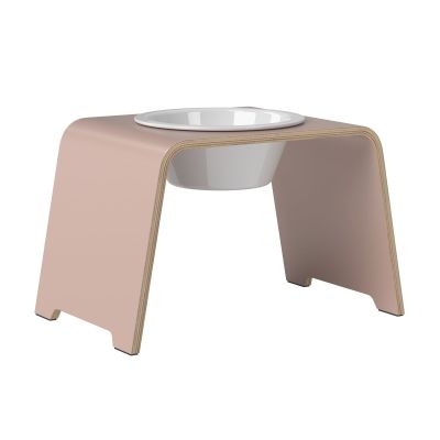 dogBar® Single korotettu ruokakuppi - Vanha roosa, M-large / Posliini