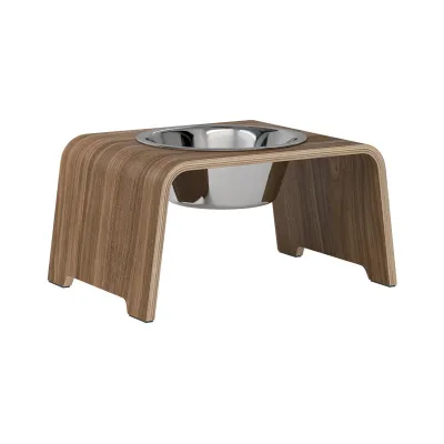 dogBar® Single korotettu ruokakuppi - Pähkinä, M / Ruostumaton teräs, kuva 1 / 1
