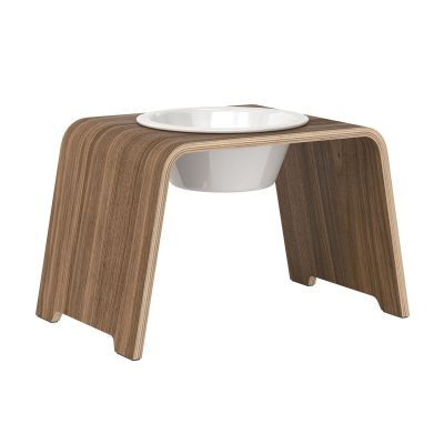 dogBar® Single korotettu ruokakuppi - Pähkinä, M-large / Posliini