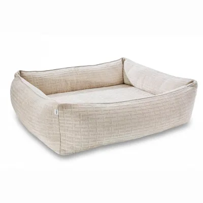 Laboni Ortho Nova ortopedinen koiranpeti - Vakosamettikuvioitu, Kermanvaalea / M (85 x 66 x 22cm), kuva 1 / 1