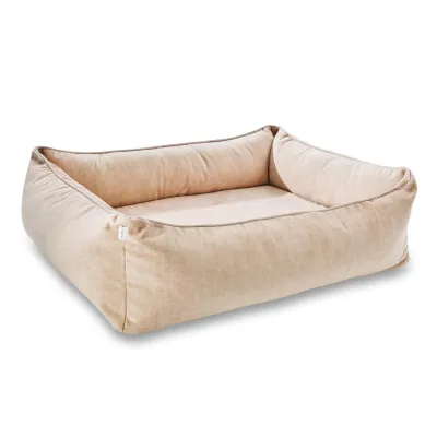 Laboni Ortho Glam ortopedinen koiranpeti - Samettinen, Hiekka / M (85 x 66 x 22cm), kuva 1 / 1