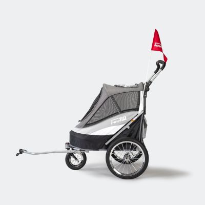 InnoPet Sporty Dog Trailer Deluxe lemmikkivaunut, Musta / Hopea