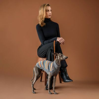 Alqo Wasi Grey Hexagon Knit koiran alpakkaneule, S