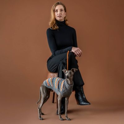 Alqo Wasi Grey Hexagon Knit koiran alpakkaneule, XL