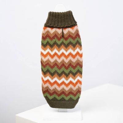Alqo Wasi Forest Chevron Knit koiran alpakkaneule, M