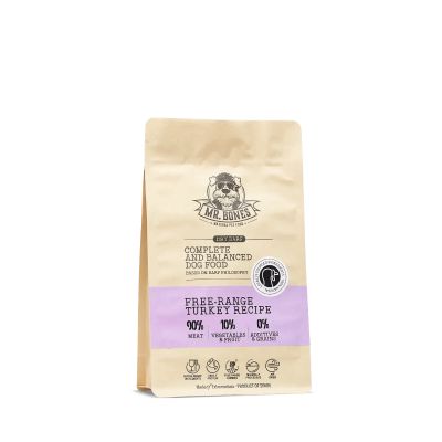 Mr.Bones Dry BARF kalkkuna – viljaton täysravinto koirille, 450 g