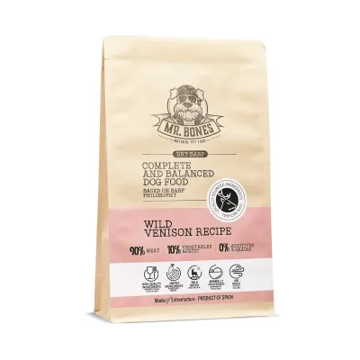 Mr.Bones Dry BARF villi peura – viljaton täysravinto koirille, 3 kg