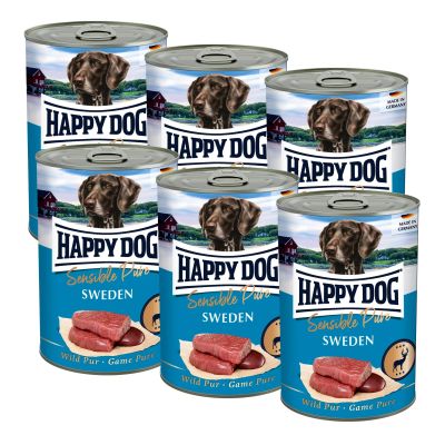 Happy Dog Sensible Pur Sweden - Riista, 6x400 g