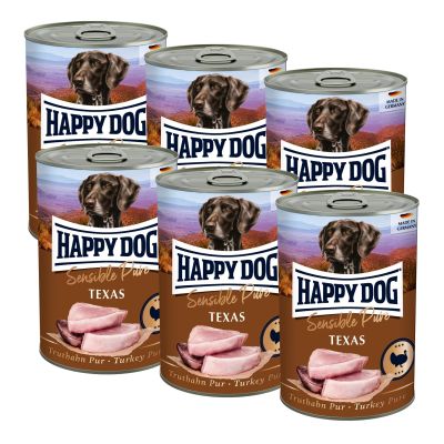 Happy Dog Sensible Pur Texas - Kalkkuna, 6x400 g